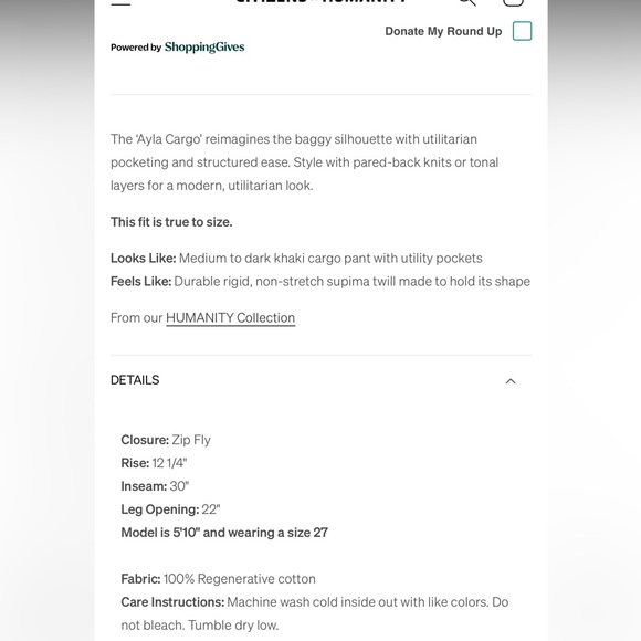 Citizens Of Humanity Tan High-Waisted Ayla pants Size 28 - Picture 7 of 9